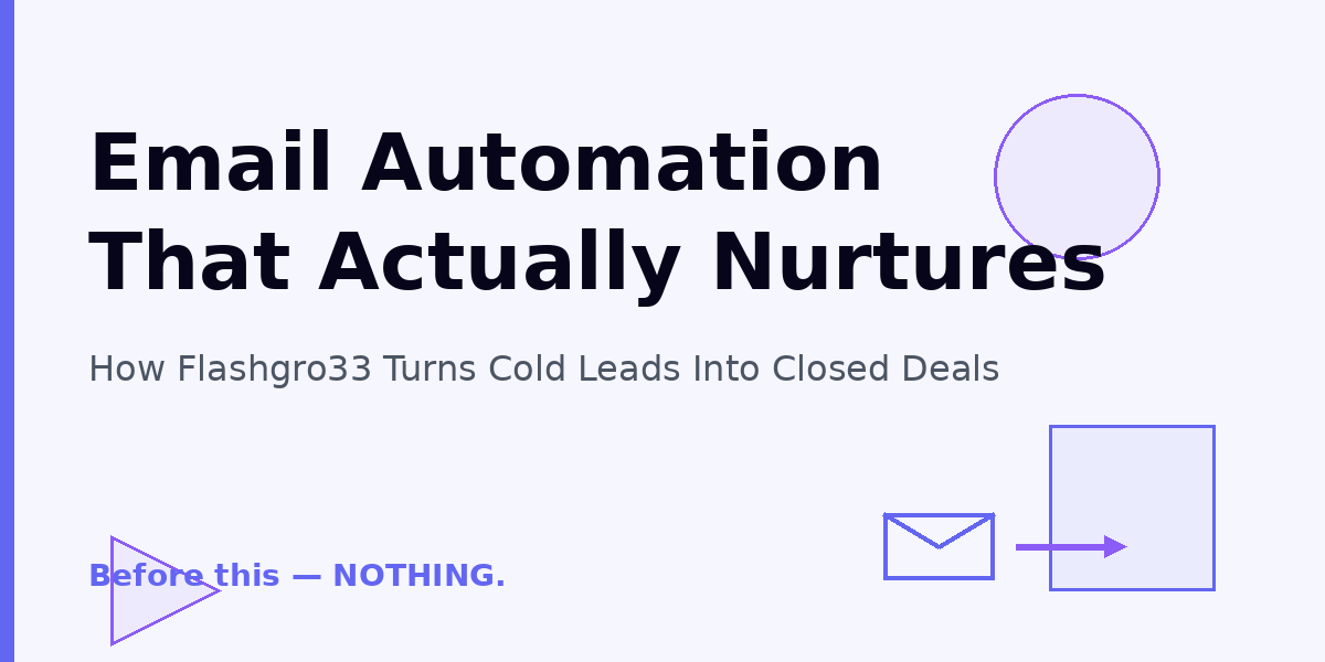Email Automation That Actually Nurtures: How Flashgro33 Turns Cold Leads Into Closed Deals